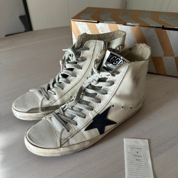 Golden Goose Francy Size 38 | White with Blue Star - Picture 1 of 9